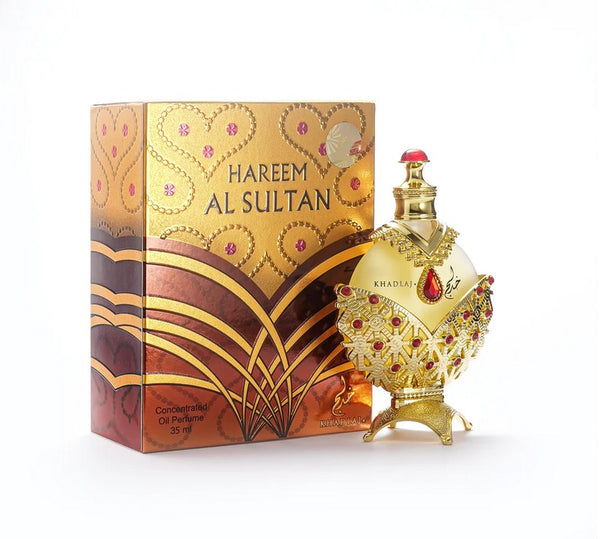 KHADLAJ PERFUMES Hareem Al Sultan Concentrated Perfume Oil Gold for Women, 1.18 oz